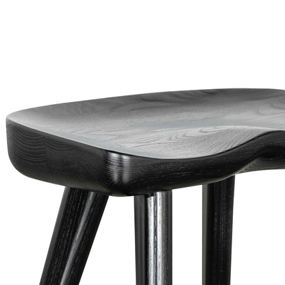 Set of 2 - Moxie 45cm Wooden Lowstool - Black