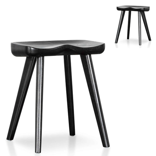 Set of 2 - Moxie 45cm Wooden Lowstool - Black