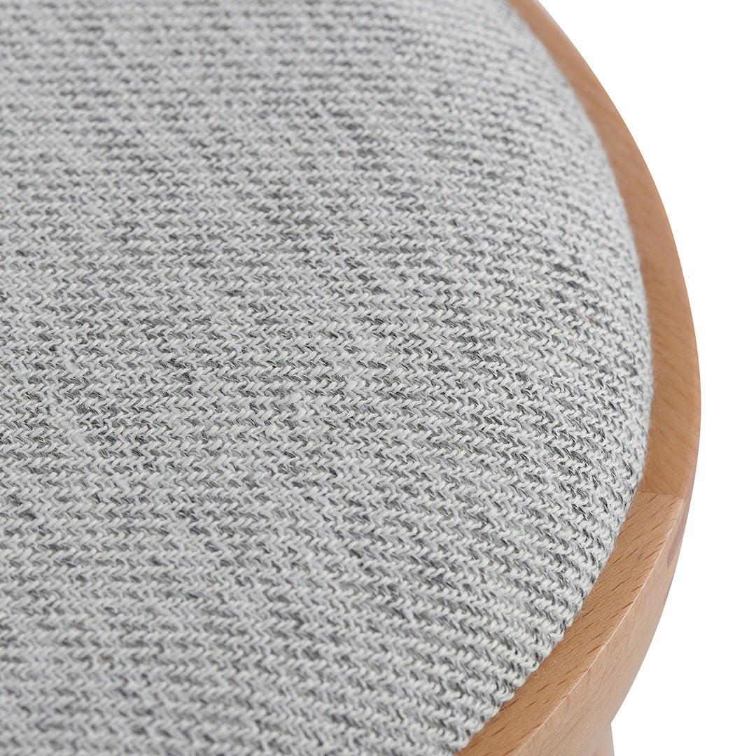 Ex Display - Josue 65cm Fabric Bar Stool - Natural with Silver Grey Seat