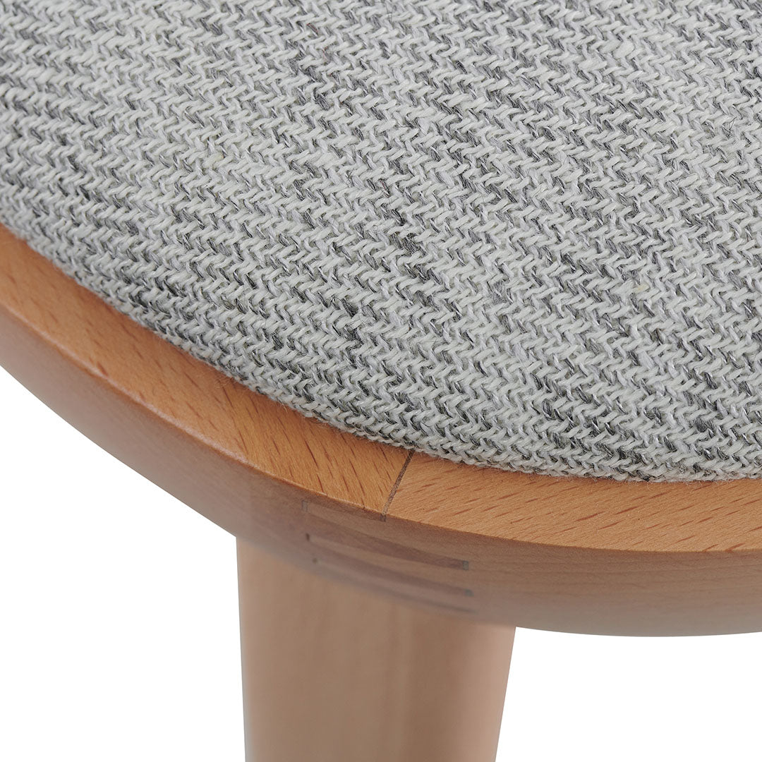 Ex Display - Josue 65cm Fabric Bar Stool - Natural with Silver Grey Seat