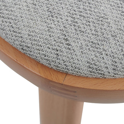 Ex Display - Josue 65cm Fabric Bar Stool - Natural with Silver Grey Seat