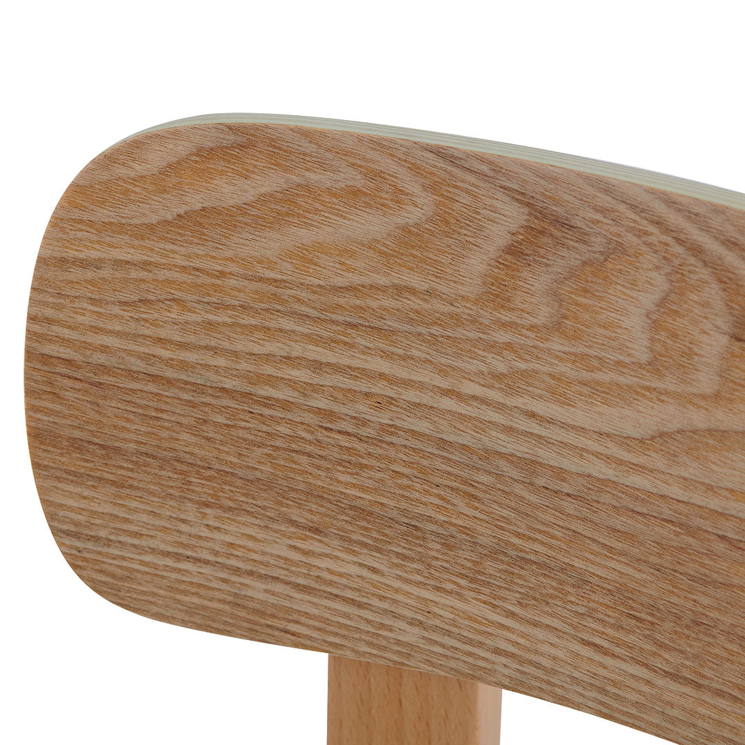 Ex Display - Josue 65cm Fabric Bar Stool - Natural with Silver Grey Seat