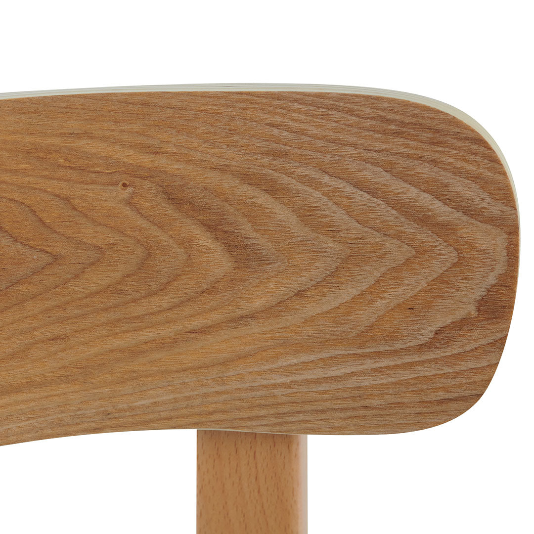 Ex Display - Josue 65cm Fabric Bar Stool - Natural with Silver Grey Seat
