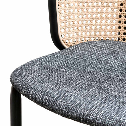 75cm Fabric Bar Stool - Black Legs