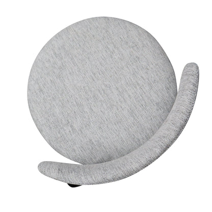 Set of 2 - Oneal 65cm Fabric Bar Stool - Silver Grey and Black Legs