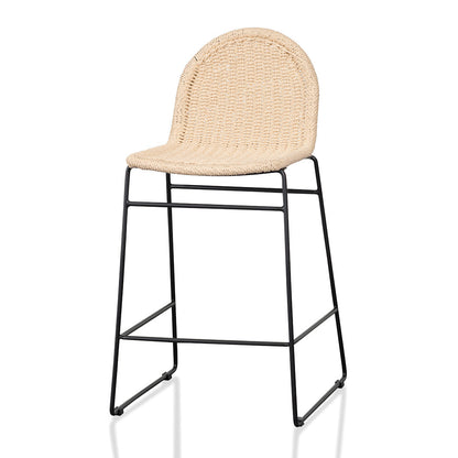 Set of 2 - Kelton 65cm Rattan Barstool - Natural Seat