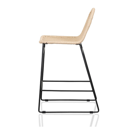 Set of 2 - Kelton 65cm Rattan Barstool - Natural Seat