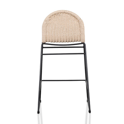 Set of 2 - Kelton 65cm Rattan Barstool - Natural Seat