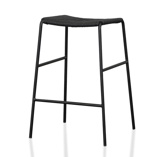 Ex Display - Carrillo 65cm Rattan Barstool - Full Black