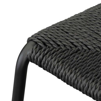 Set of 2 - Carrillo 65cm Rattan Barstool - Full Black