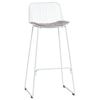 Set of 2 - Amir Steel Outdoor Barstool - White