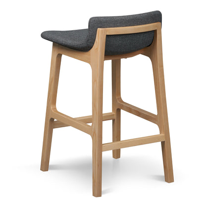 Harris 65cm Grey Bar Stool - Natural Legs
