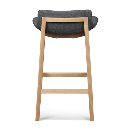 Harris 65cm Grey Bar Stool - Natural Legs