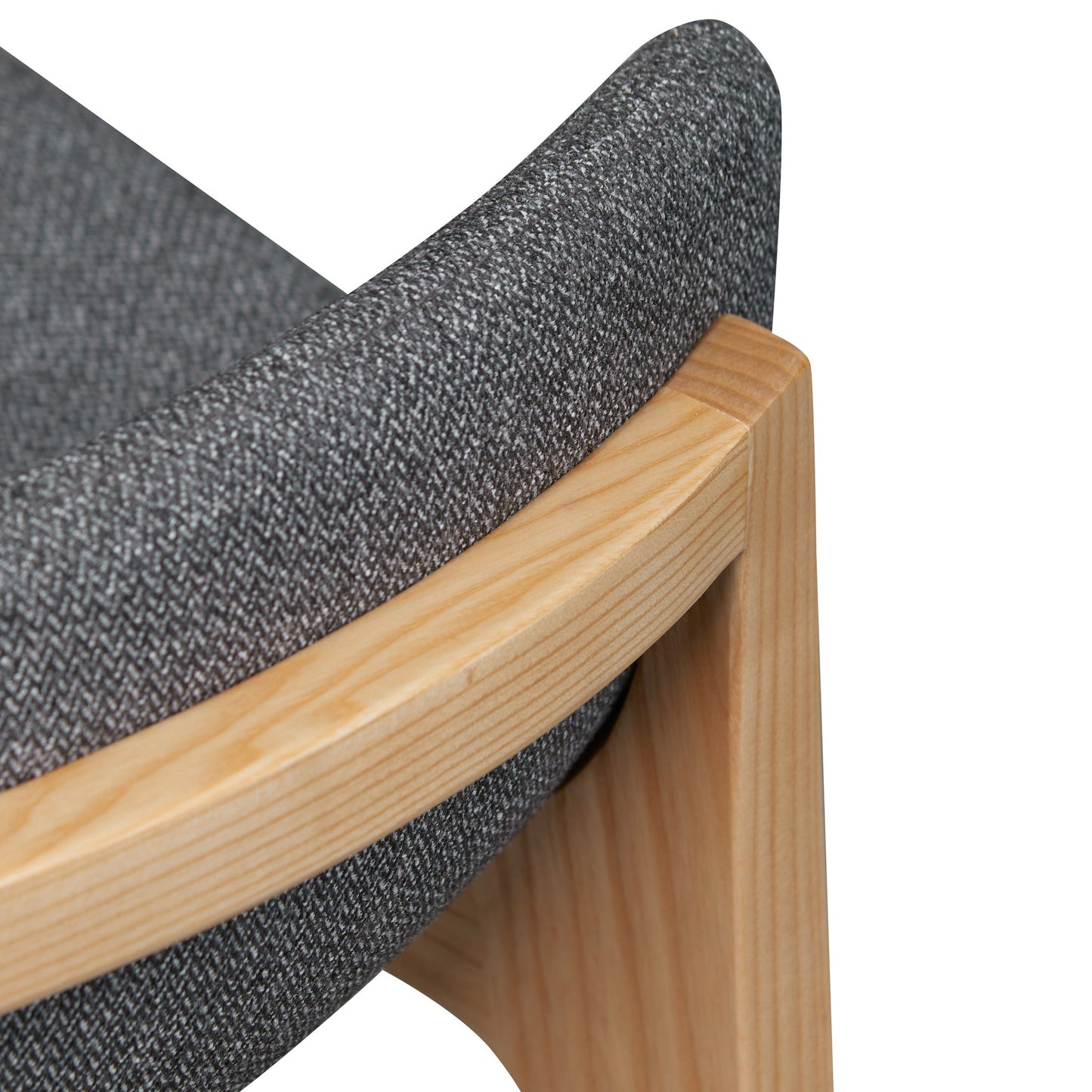 Harris 65cm Grey Bar Stool - Natural Legs