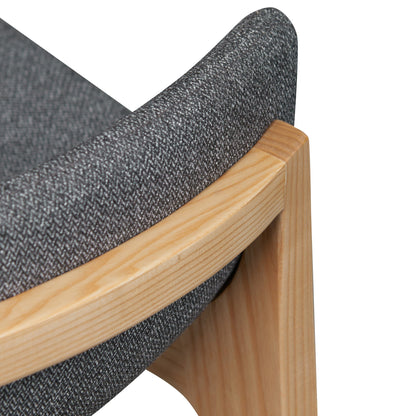 Harris 65cm Grey Bar Stool - Natural Legs