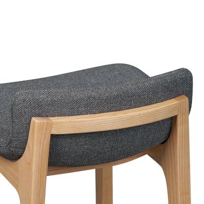 Harris 65cm Grey Bar Stool - Natural Legs