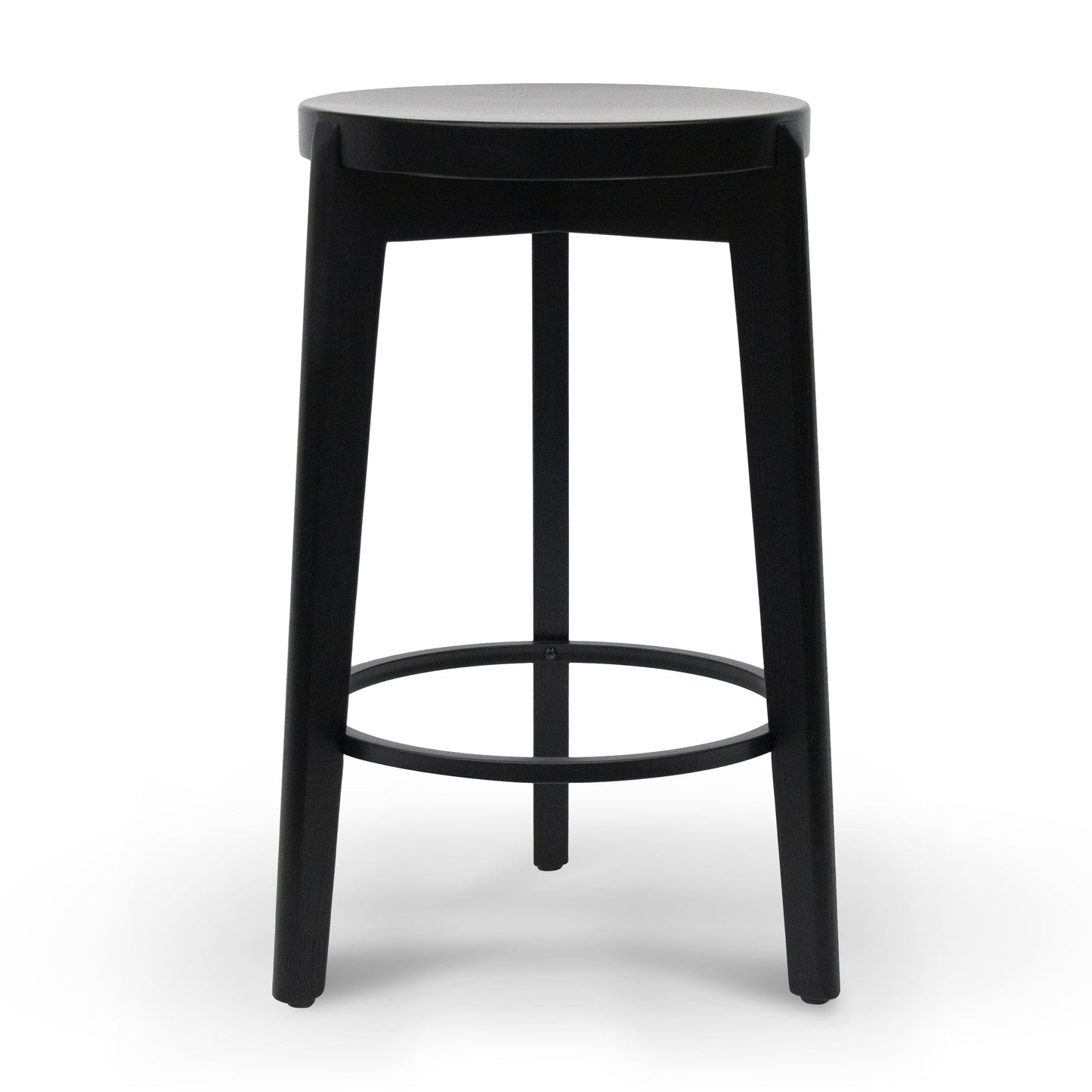 Keenan 65cm Solid wood Bar Stool - Full Black - Last One