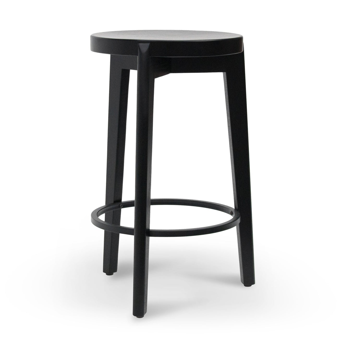 Keenan 65cm Solid wood Bar Stool - Full Black - Last One