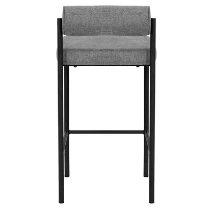 65cm Fabric Bar Stool - Grey (Set of 2)