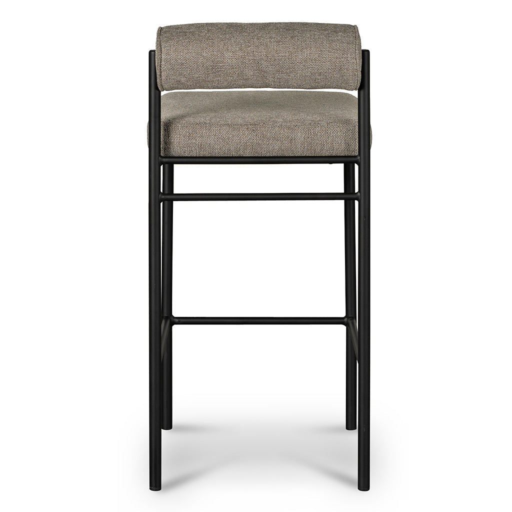 Set of 2 - Shaffer 65cm Fabric Bar Stool - Grey