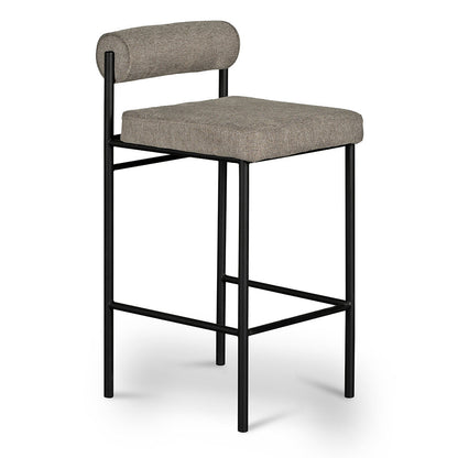 Set of 2 - Shaffer 65cm Fabric Bar Stool - Grey