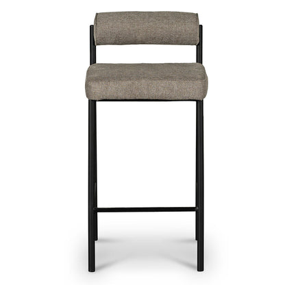 Set of 2 - Shaffer 65cm Fabric Bar Stool - Grey