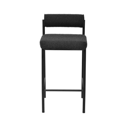 65cm Bar Stool - Black Boucle (Set of 2)