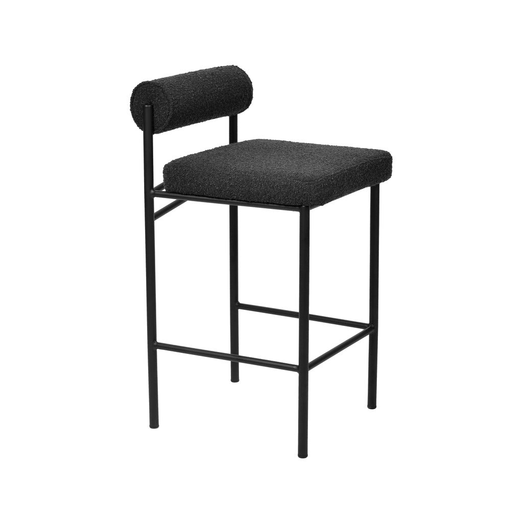 Set of 2 - Shaffer 65cm Bar Stool - Black Boucle