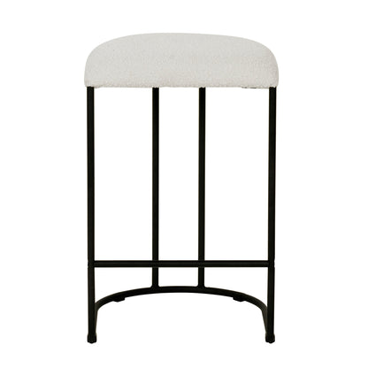 Set of 2 - Galvan 65cm Bar Stool - Cottage White Boucle