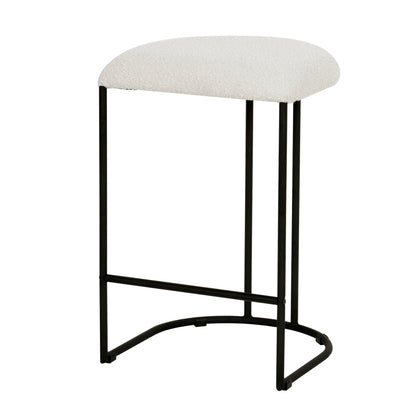 Set of 2 - Galvan 65cm Bar Stool - Cottage White Boucle