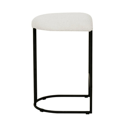 Set of 2 - Galvan 65cm Bar Stool - Cottage White Boucle