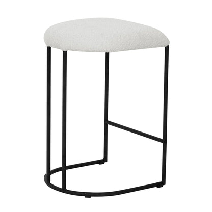 Set of 2 - Galvan 65cm Bar Stool - Cottage White Boucle