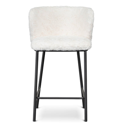 Set of 2 - Flossie 65cm Fabric Bar Stool - Cloud Fur