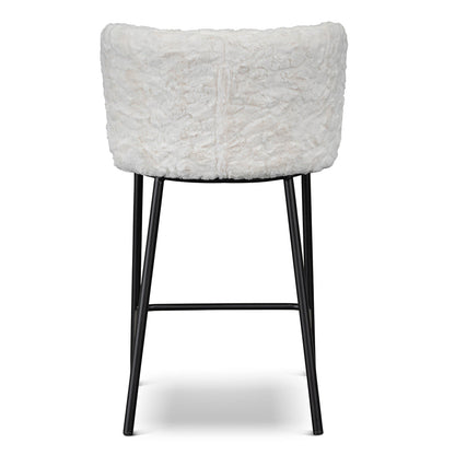 Set of 2 - Flossie 65cm Fabric Bar Stool - Cloud Fur