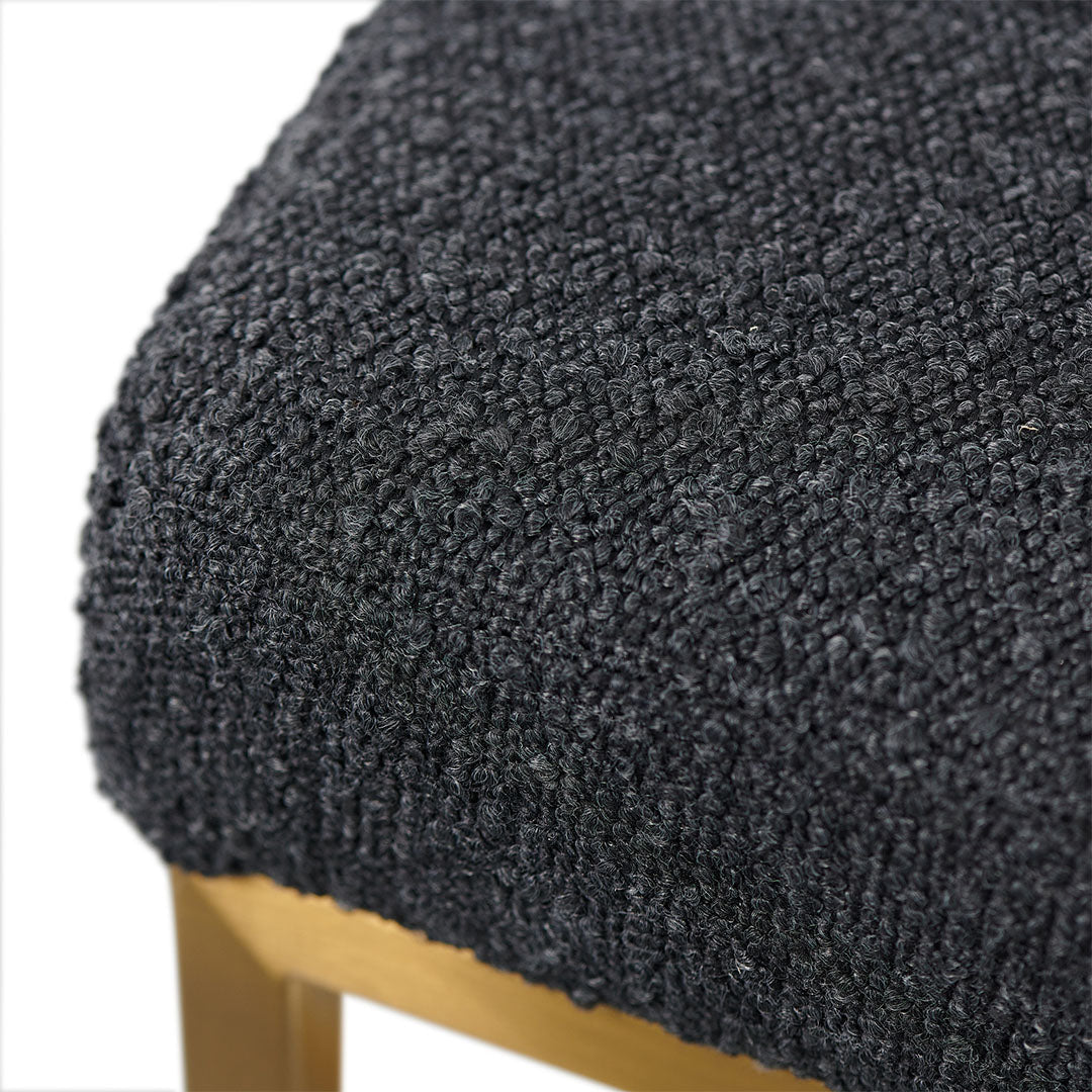 Adela Black Boucle Bar Stool - Brushed Gold Base