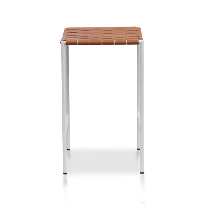 Set of 2 - Anika White Frame Bar stool - Tan