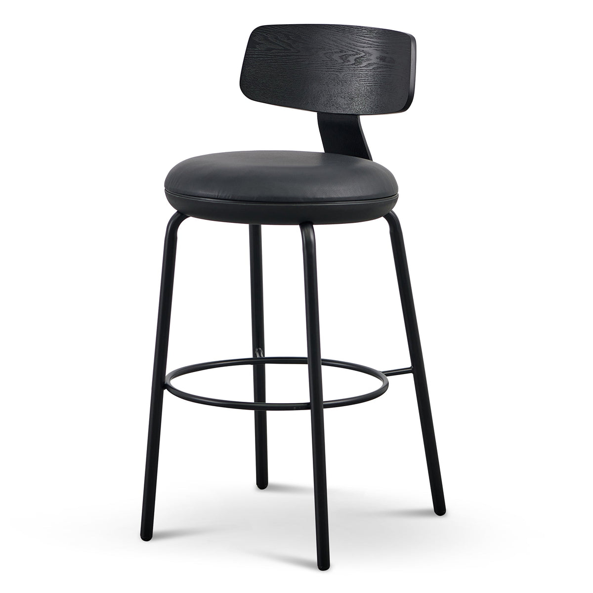 Martino 75cm Bar Stool – Full Black – view 8