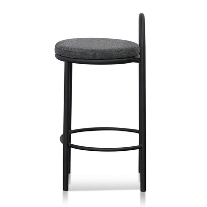 63cm Fabric Bar Stool - Charcoal Grey (Set of 2)