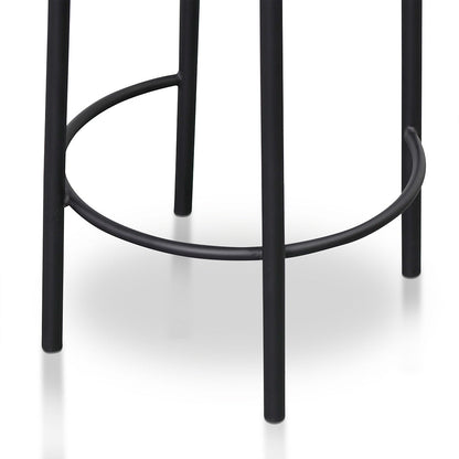 Ex Display - Mclean 63cm Black Frame Bar Stool - Black Boucle