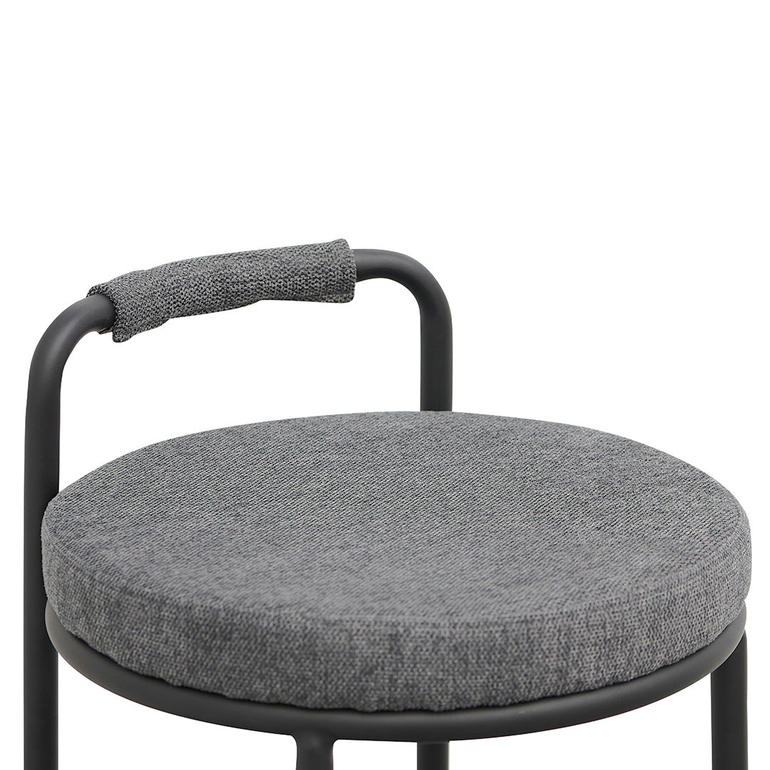Set of 2 - Karimi 65cm Bar Stool - Charcoal Grey