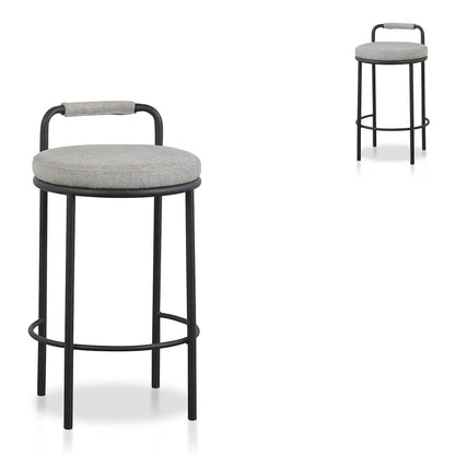 Set of 2 - Karimi 65cm Bar Stool - Coastal Light Grey