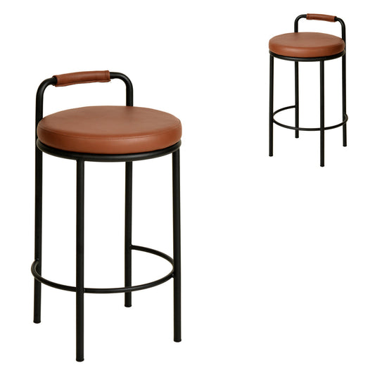 65cm Bar Stool - Brown (Set of 2)