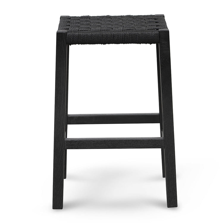 Jolen 65cm Rattan Bar Stool – Full Black – view 2