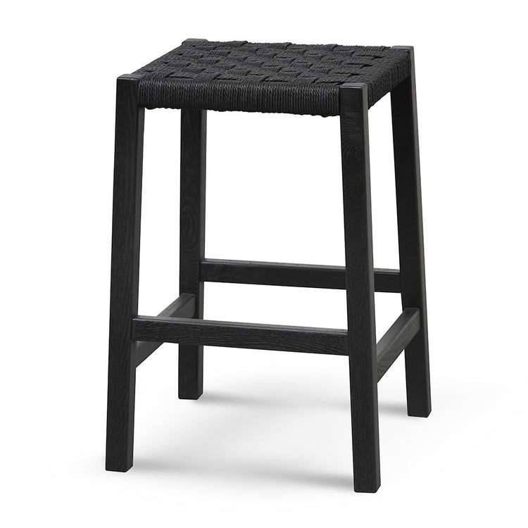 Jolen 65cm Rattan Bar Stool – Full Black