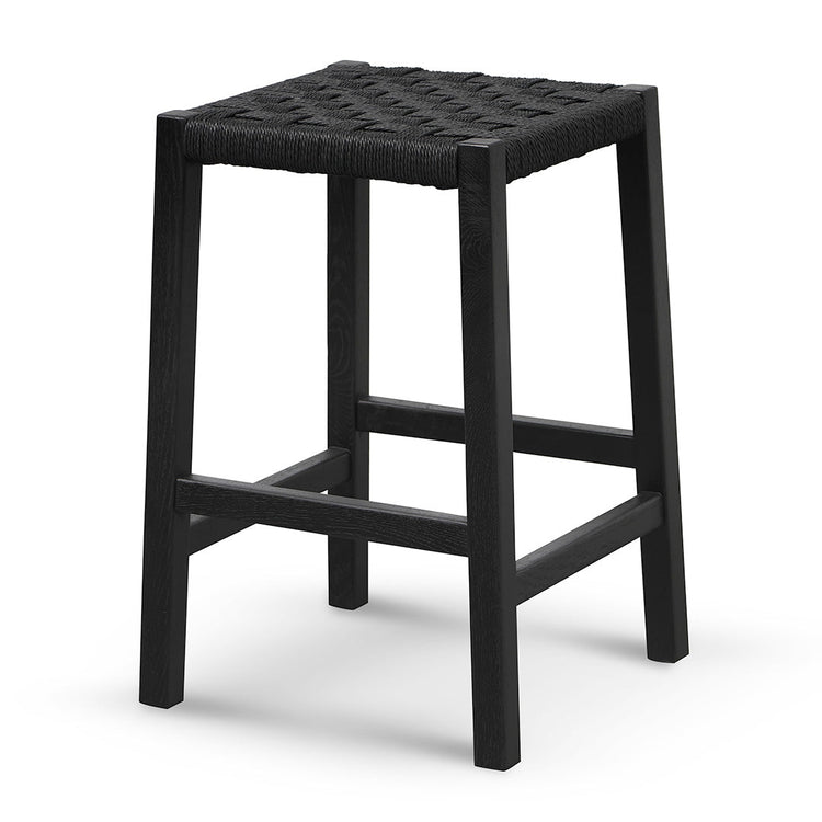 Jolen 65cm Rattan Bar Stool – Full Black – view 3