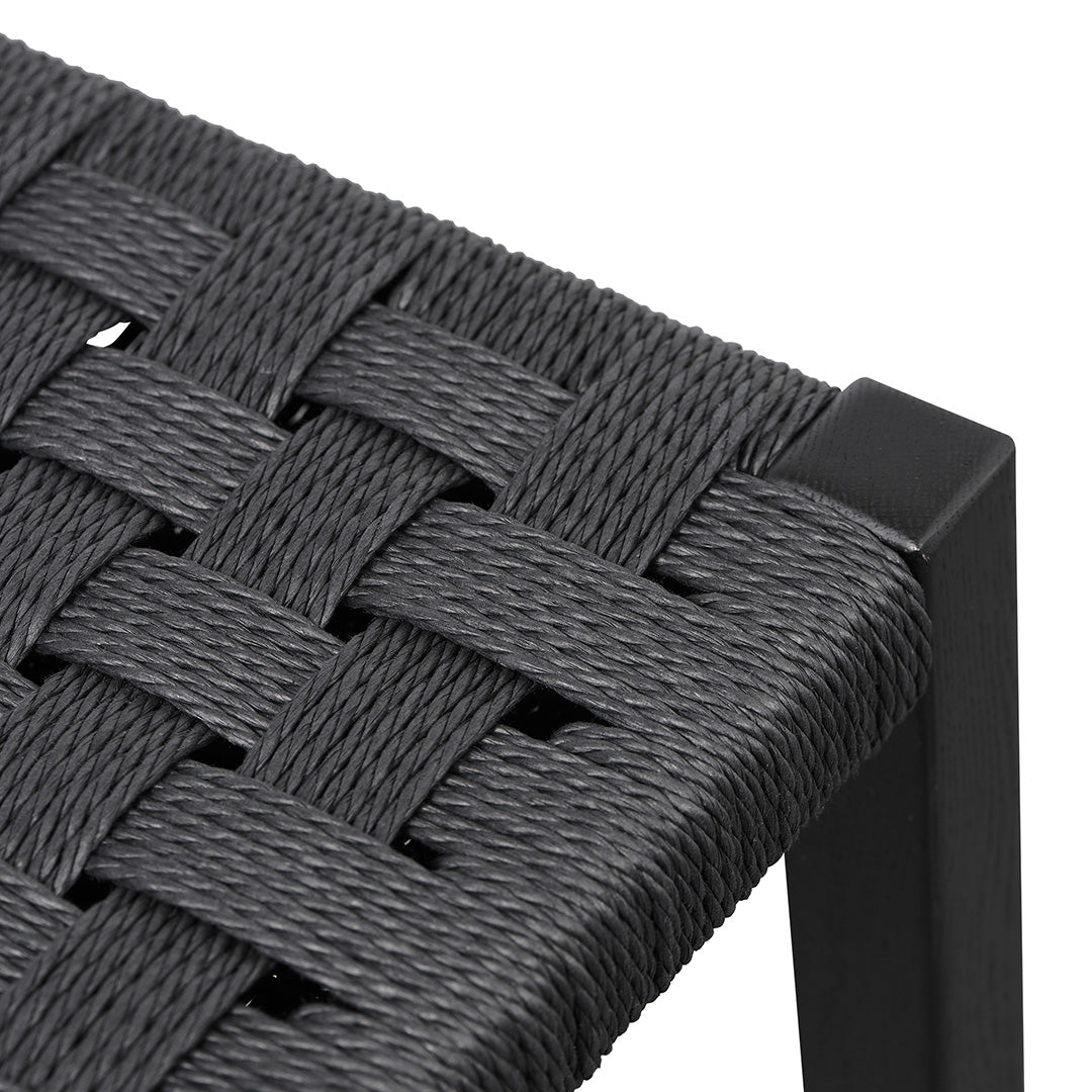 Jolen 65cm Rattan Bar Stool – Full Black – view 5