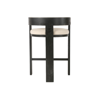 Miles Black ELM Barstool - Light Beige