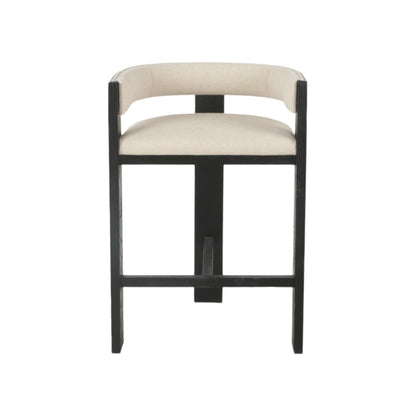 Miles Black ELM Barstool - Light Beige