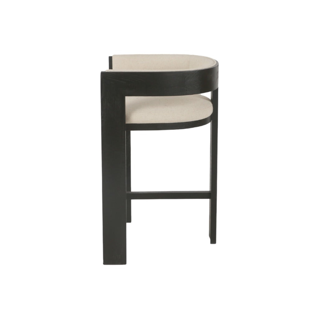 Miles Black ELM Barstool - Light Beige