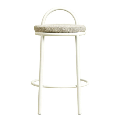 Ex Display - Mclean 65cm White Frame Bar Stool - Clay Grey